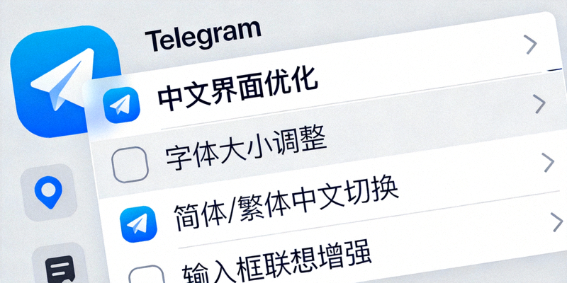 Telegram电脑版设置菜单中针对中文用户的界面优化选项特写