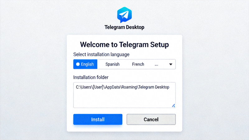 Windows系统上Telegram安装向导界面的截图